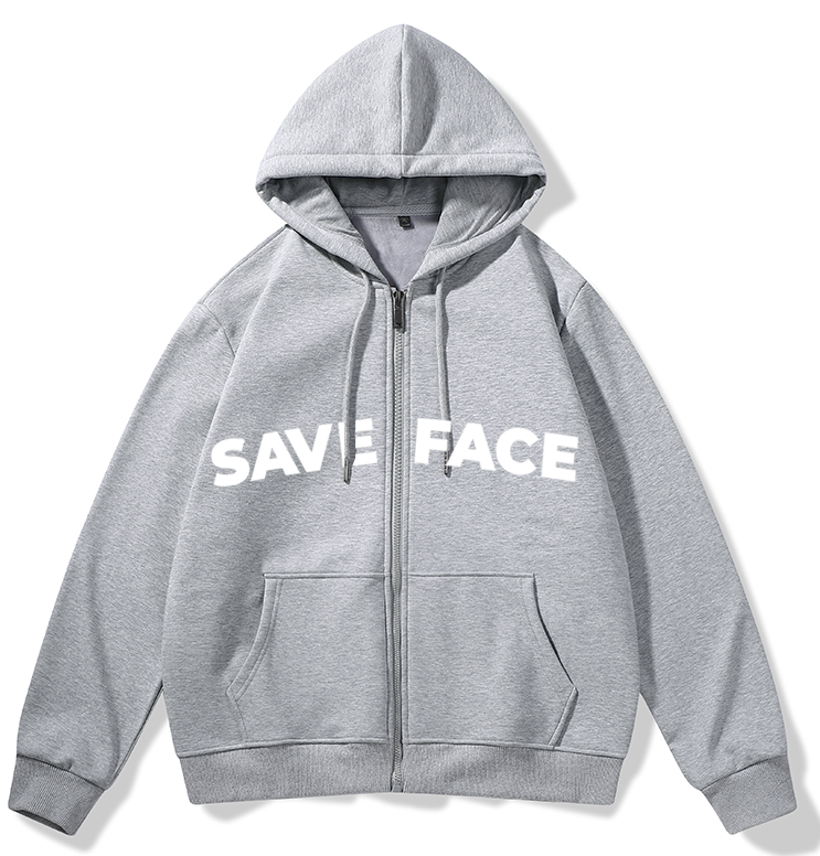 SAVE FACE UNISEX ZIP-UP HOODIE